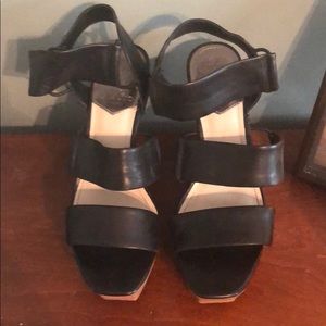 Black wedge shoes